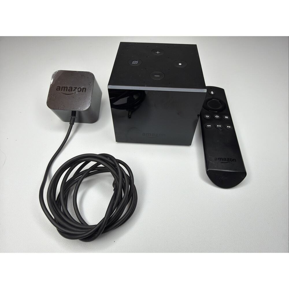 Amazon Fire TV Cube EX69VW 1st Gen 4K HDR Ac Adapter Remote Included EUC
